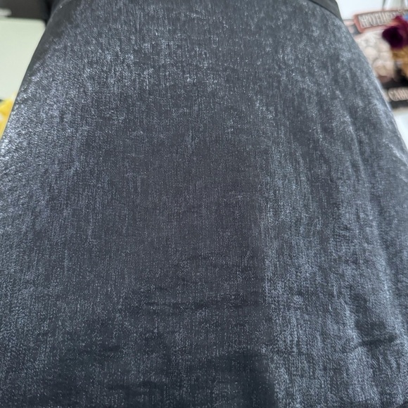 Vintage Victor Costa Black Shine Skirt Size 10 - Picture 4 of 5